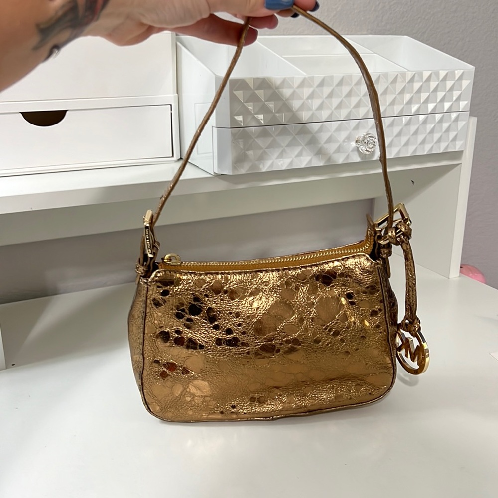 Brozen Embossed Michael MK Shoulder Bag